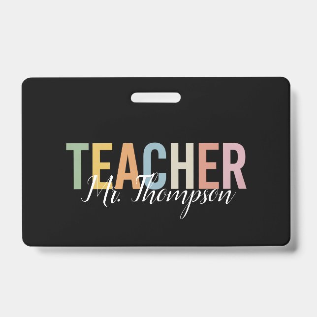 Personalised Teacher Appreciation Back to School  ID Badge (Front)