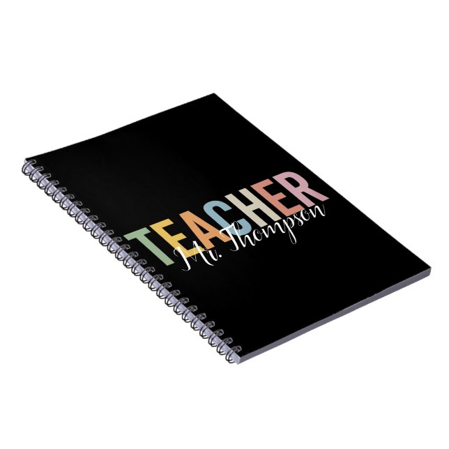 Personalised Teacher Appreciation Back to School  Notebook (Right Side)