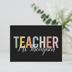 Personalised Teacher Appreciation Back to School Thank You Card