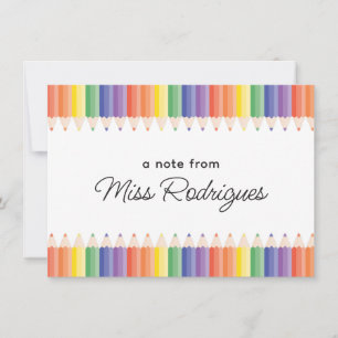 Personalised Teacher Appreciation Colourful Rainbo Card