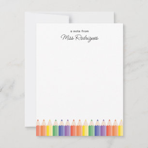 Personalised Teacher Appreciation Colourful Rainbo Card