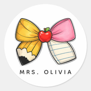 Personalised Teacher Appreciation Custom Teacher Classic Round Sticker