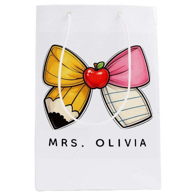 Personalised Teacher Appreciation | Custom Teacher Medium Gift Bag (Front)