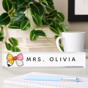 Personalised Teacher Appreciation Custom Teacher Nameplate