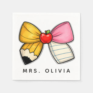 Personalised Teacher Appreciation Custom Teacher Napkin
