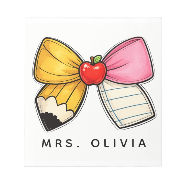 Personalised Teacher Appreciation | Custom Teacher Notepad (Front)