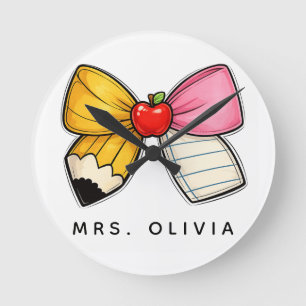 Personalised Teacher Appreciation   Custom Teacher Round Clock