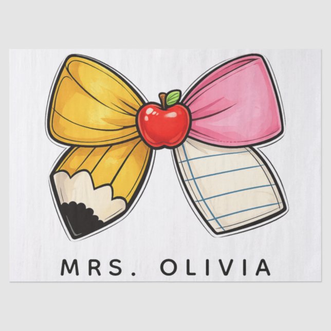 Personalised Teacher Appreciation | Custom Teacher Tissue Paper (Front)