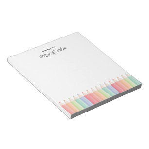 Personalised Teacher Appreciation Cute Rainbow Notepad