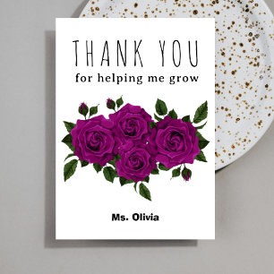 Personalised Teacher Appreciation Gift Custom Name Thank You Card