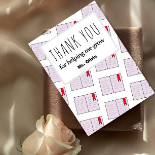 Personalised Teacher Appreciation Gift Custom Name Thank You Card