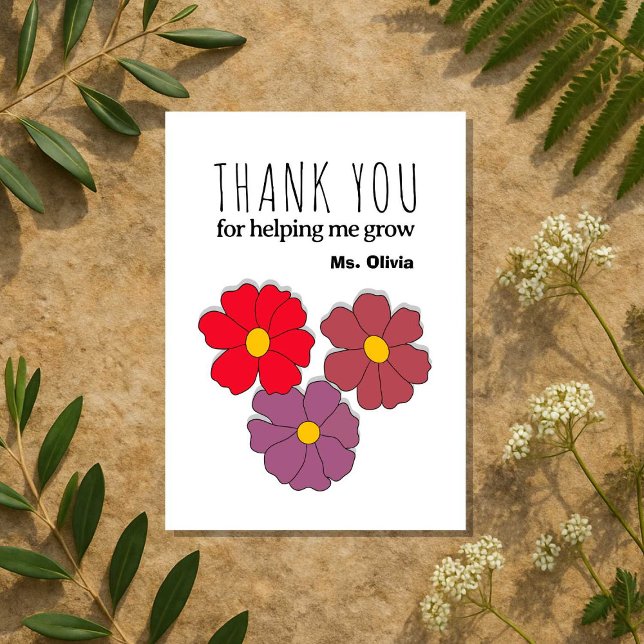 Personalised Teacher Appreciation Gift Custom Name Thank You Card (Creator Uploaded)