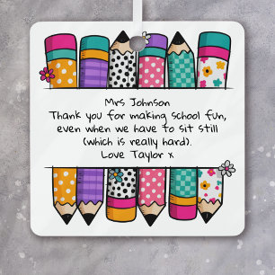 Personalised Teacher Appreciation  Metal Tree Decoration