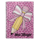 Personalised teacher appreciation Pencil with bow