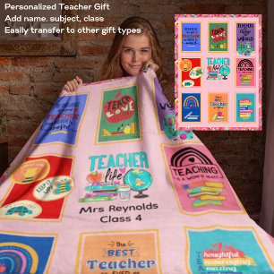 Personalised TEACHER Appreciation Thank You Fun Sherpa Blanket
