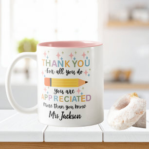 Personalised teacher appreciation thank you  Two-Tone coffee mug