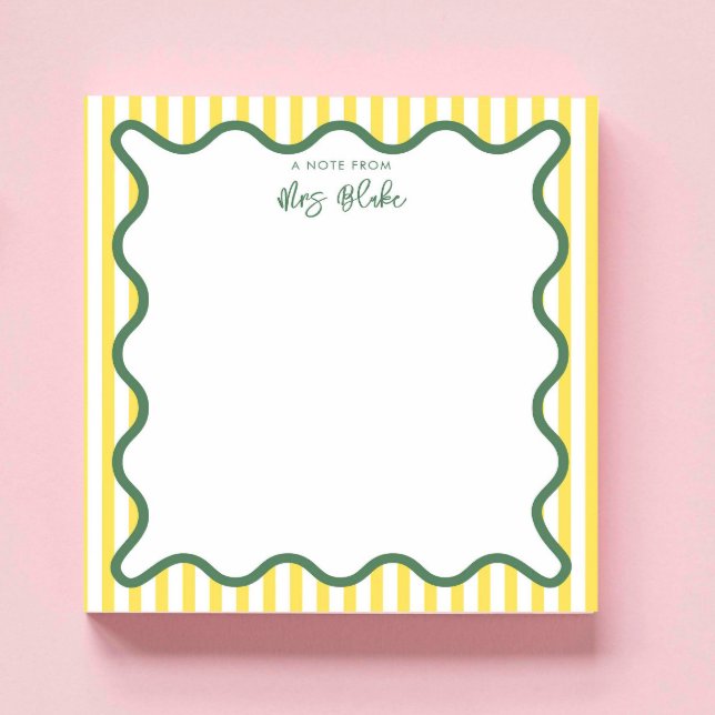 Personalised Teacher Appreciation Whimsical Wavy Notepad (Creator Uploaded)