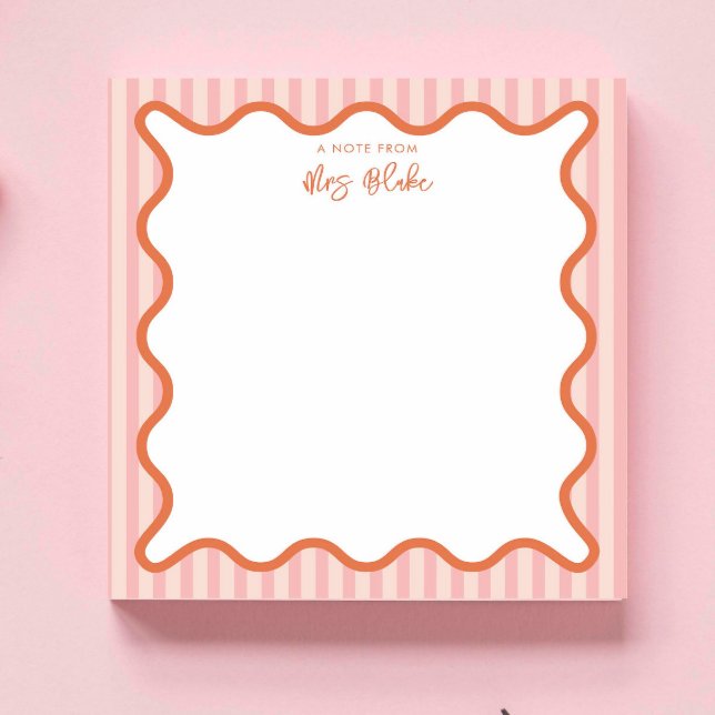 Personalised Teacher Appreciation Whimsical Wavy Notepad (Creator Uploaded)