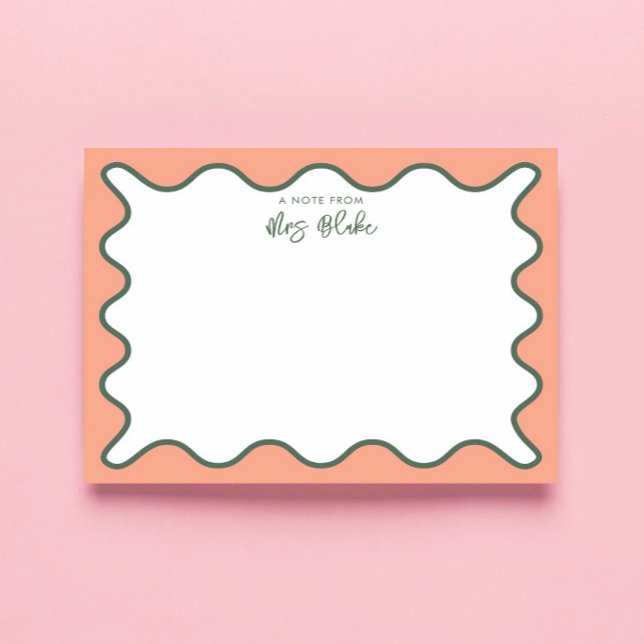 Personalised Teacher Appreciation Whimsical Wavy Notepad (Creator Uploaded)