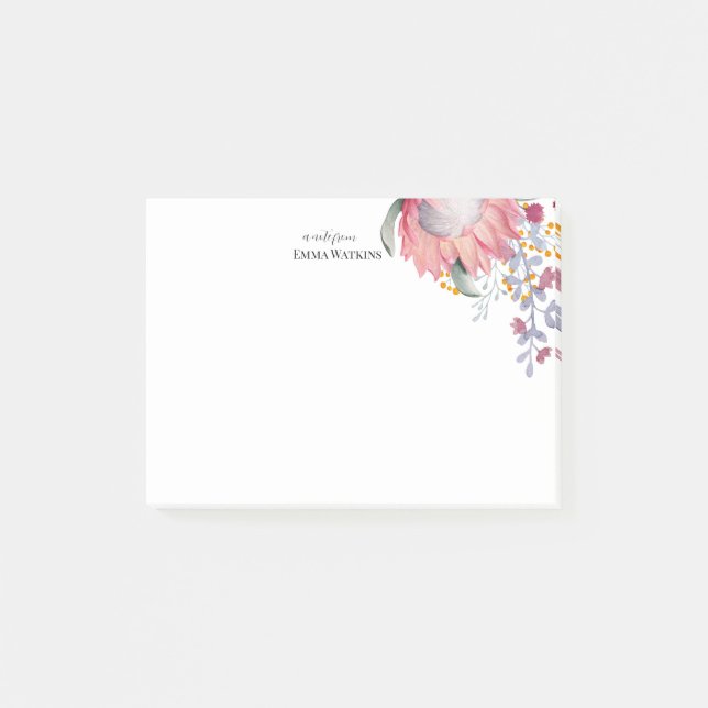 Personalised Teacher Australian Floral Post-it Notes (Front)