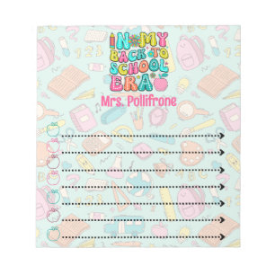 Personalised teacher back to school era to do list notepad