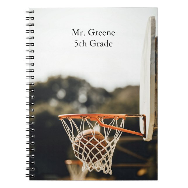 Personalised Teacher Basketball Sports Lover Notebook (Front)
