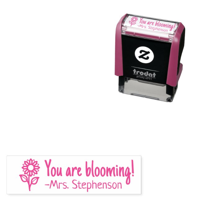 Personalised Teacher Blooming Flower Reward Stamp (In Situ)