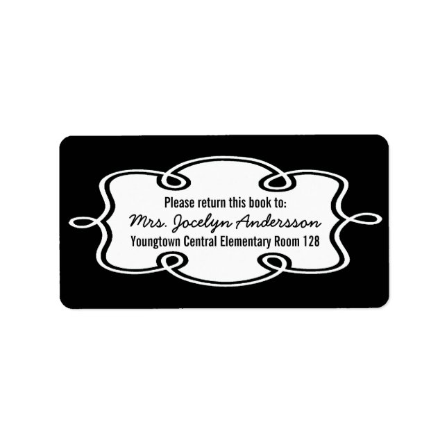 Personalised Teacher Bookplate Stickers Any Colour (Front)