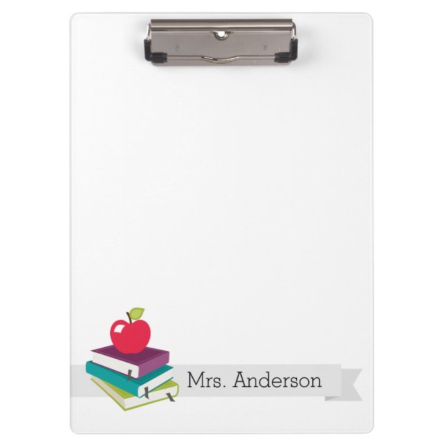 Personalised Teacher Books Apple Clipboard (Front)