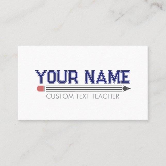 Personalised Teacher  Business Card (Front)