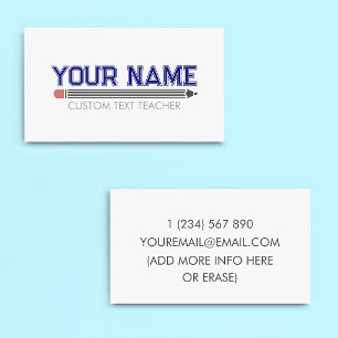 Personalised Teacher  Business Card