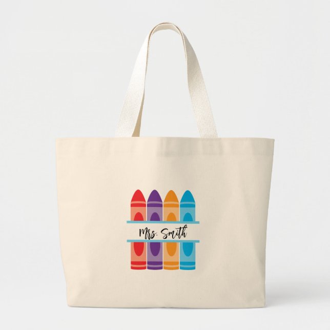 Personalised Teacher Canvas Tote Bag Gift for Teac (Front)