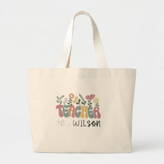 Personalised Teacher Canvas Tote Bag,Teacher Name