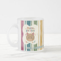 Personalised Teacher Cat Mug | Custom Name & Grade