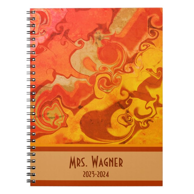 Personalised Teacher Cheerful Pretty Abstract Notebook (Front)