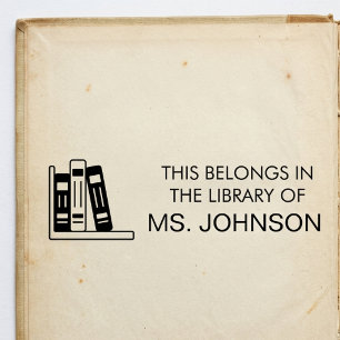 Personalised Teacher Classroom Library Bookish Rubber Stamp