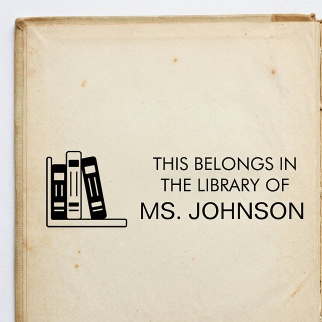 Personalised Teacher Classroom Library Bookish Rubber Stamp (Creator Uploaded)