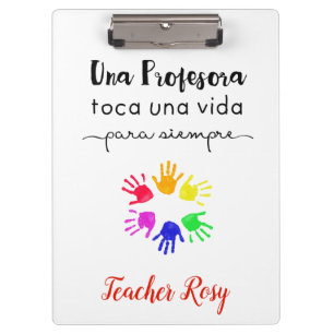 Personalised Teacher Clipboards (Spanish) Hands