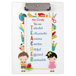 Personalised Teacher Clipboards (Stationeries)