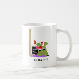 Personalised Teacher Coffee Mug-Cute Frog w/ Ruler Coffee Mug
