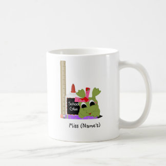 Personalised Teacher Coffee Mug-Cute Frog w/ Ruler Coffee Mug