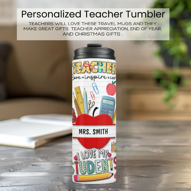 Personalised Teacher Colourful Inspiring Thermal Tumbler (Creator Uploaded)