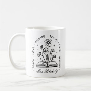 Personalised teacher cottagecore dark academia coffee mug