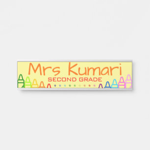 Personalised Teacher Crayon Design Door Sign