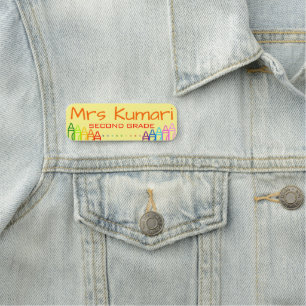 Personalised Teacher Crayon Design Name Tag