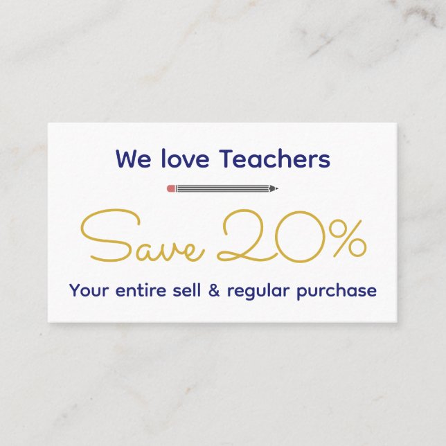 Personalised Teacher - Customised Gift Discount Card (Front)