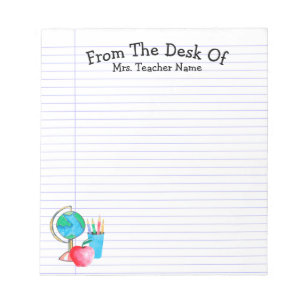 Personalised Teacher Cute Notepad