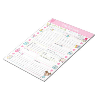 Personalised Teacher Daily Planner Notepad Cute