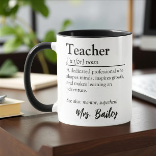 Personalised Teacher Definition Appreciation Mug