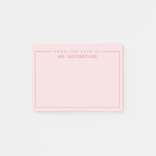 Personalised Teacher From The Desk Of Pink Post-it Notes